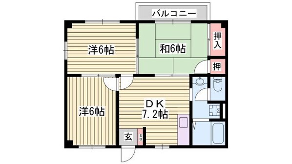 エスポワール田寺の物件間取画像